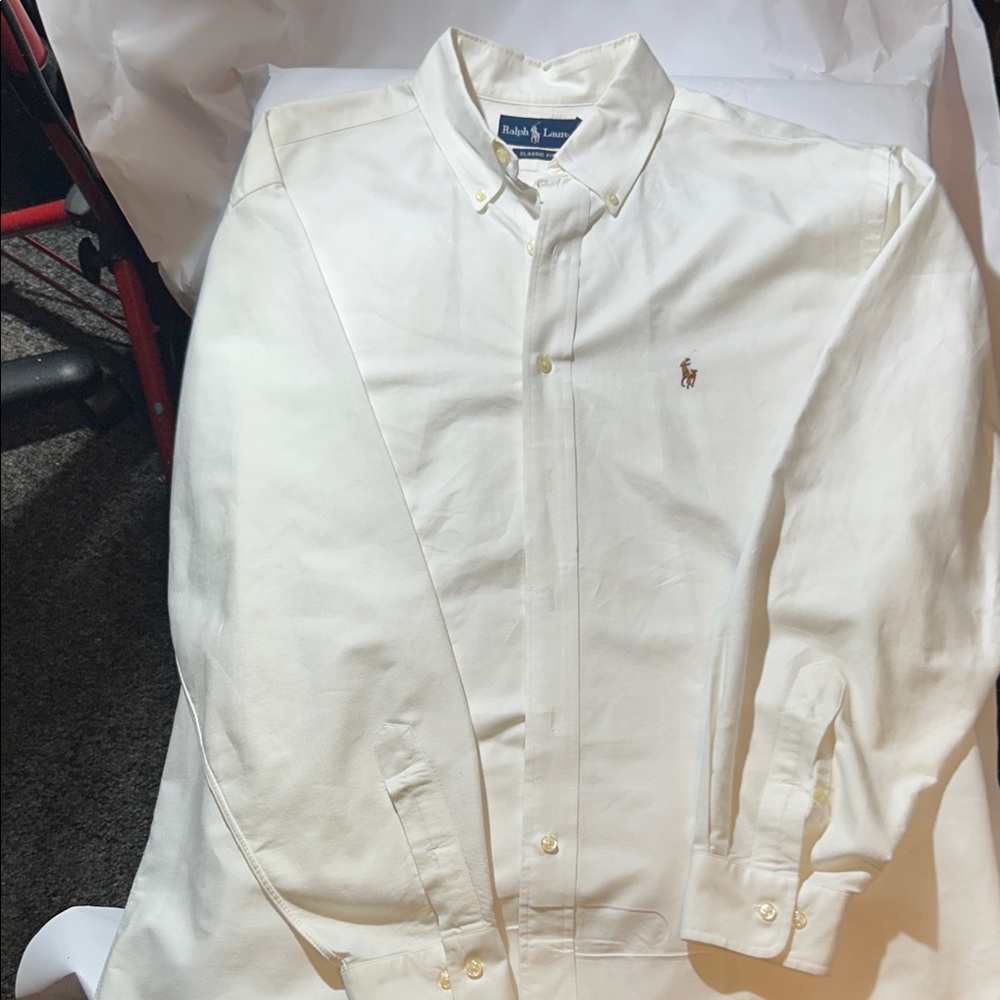Ralph Lauren White Button-Down Dress Shirt